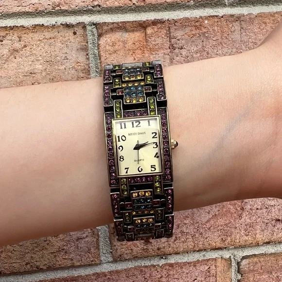 Heidi Daus Art Deco Swarovski Crystal Watch
